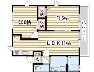 英賀保駅 徒歩30分 1階の物件間取画像